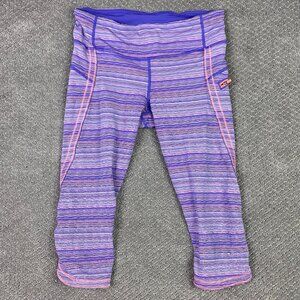 Lululemon Run Top Speed Crop Space Dye Twist Iris Flower Pink Shell Women's 8